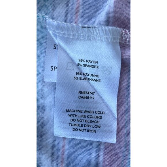 Natural Reflections Blue Tribal Stripe Multi Color Loose Fit Sleep Shirt Size L - Picture 4 of 16